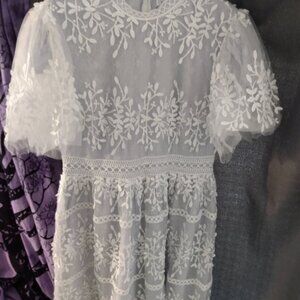 Ivy City Sicily Flutter Sleeve Lace Frost Dress